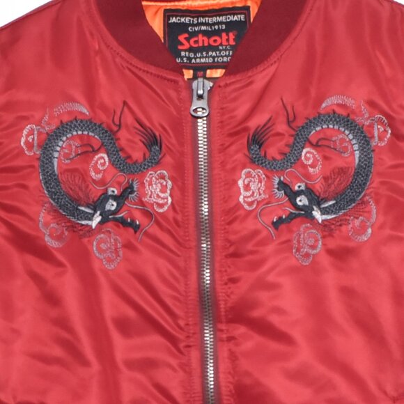 SCHOTT N.Y.C. CIV/MIL 1913 Jacket Intermediate size M Embroidery 100% Authentic - Picture 6 of 7